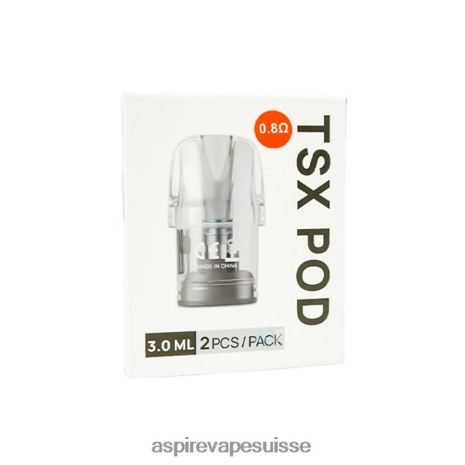 Aspire Tsx Pod 0,8 ohm (3,0 ml)/2 pièces par paquet (compatible avec cyber s et cyber x) | Aspire Vape Berne J404NX233